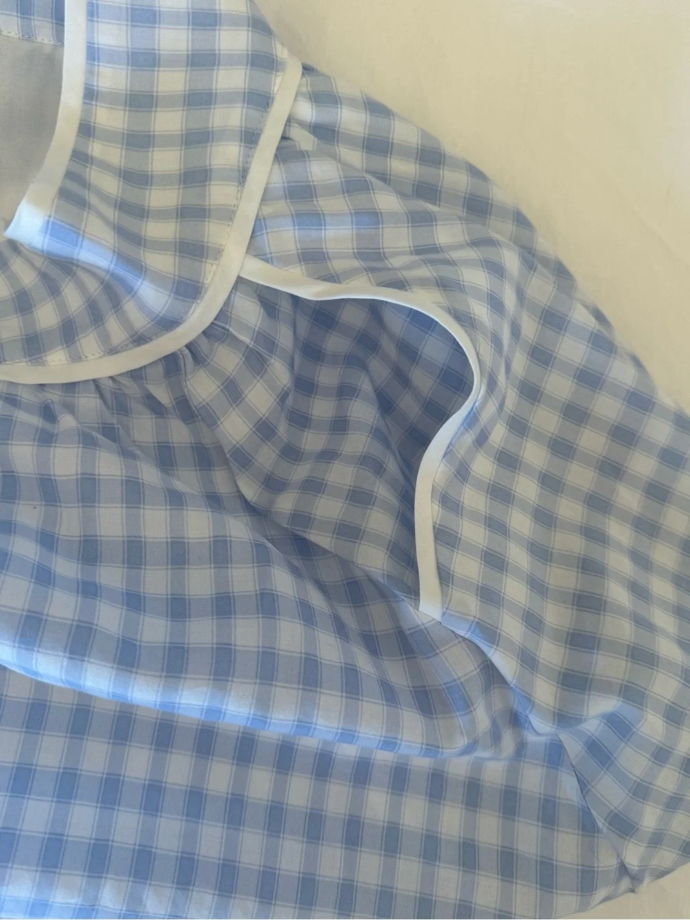 Reformation Light Blue Gingham Circle Skirt